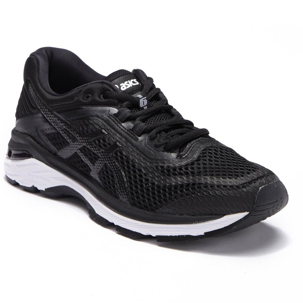Asics Women's Black White GT-2000 6 Mesh Low Top Athletic Running Shoes Size 9.5